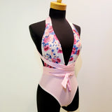 Bodysuit "Bloom" fleuri blanc lilas et rose