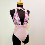 Bodysuit "Bloom" fleuri blanc lilas et rose